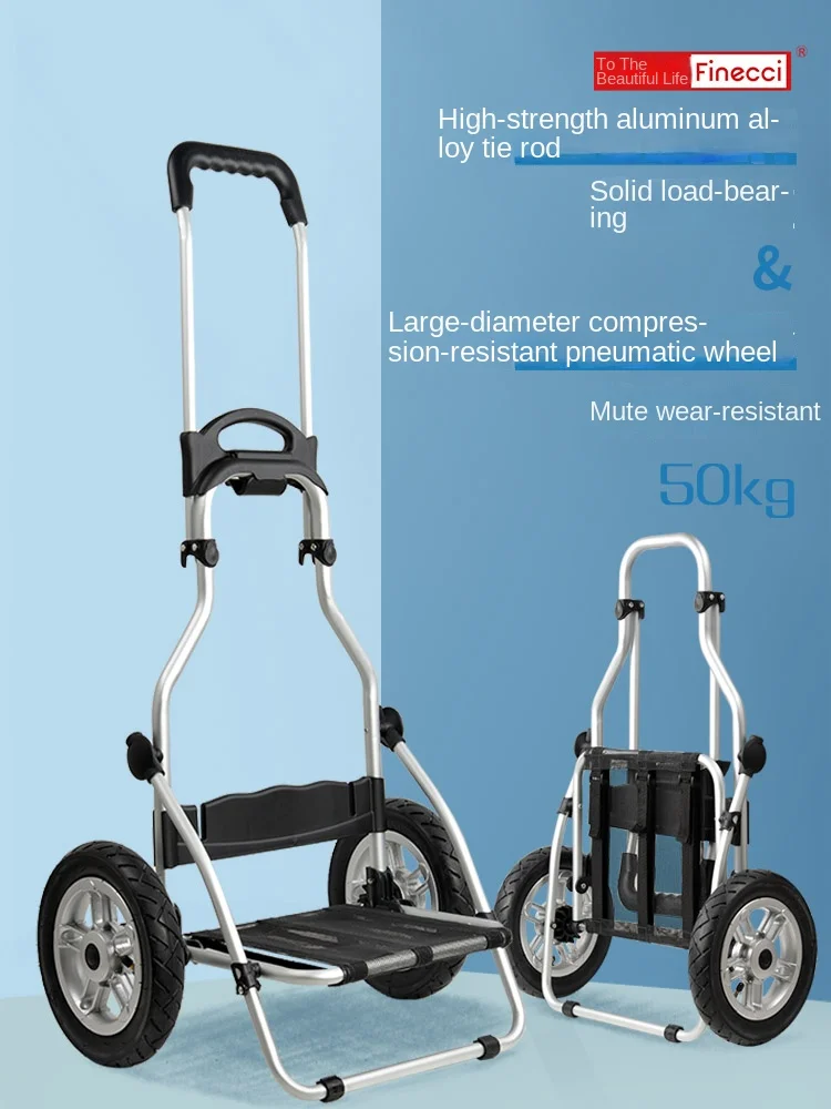Folding shopping cart shopping cart small trolley luggage trolley trailer pump wheel outdoor