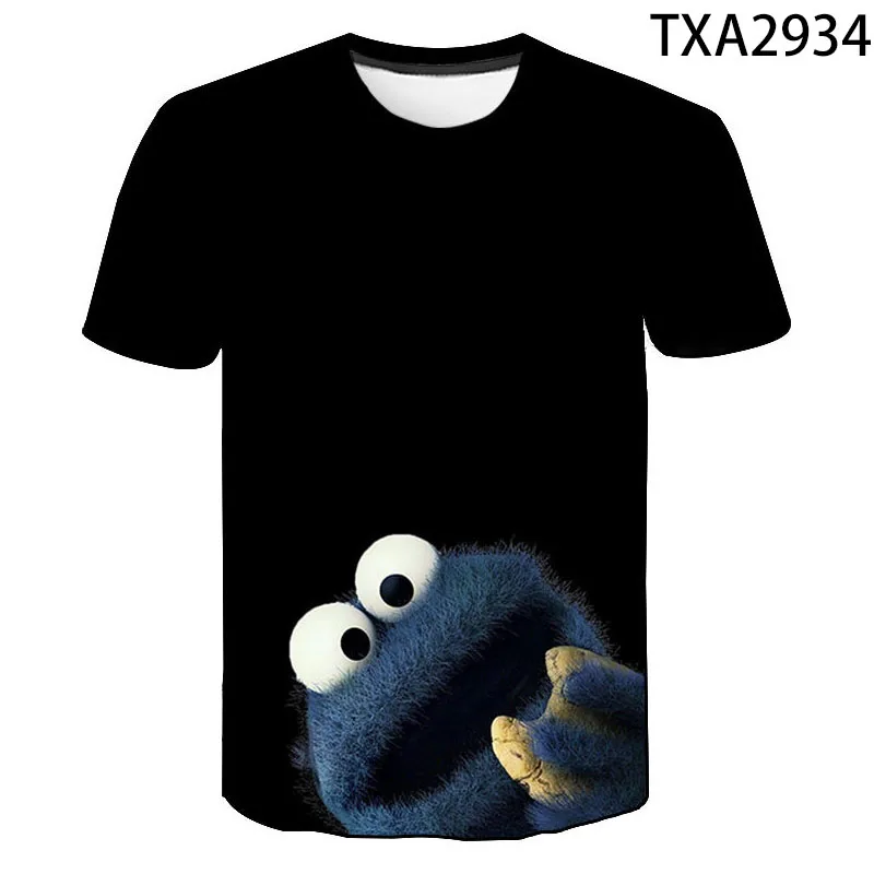 

2020 Summer Cookie Monster Party Casual 3D T shirt Men Women Children Fashion Streetwear Boy Girl Kids Printed T-shirts Tops Tee