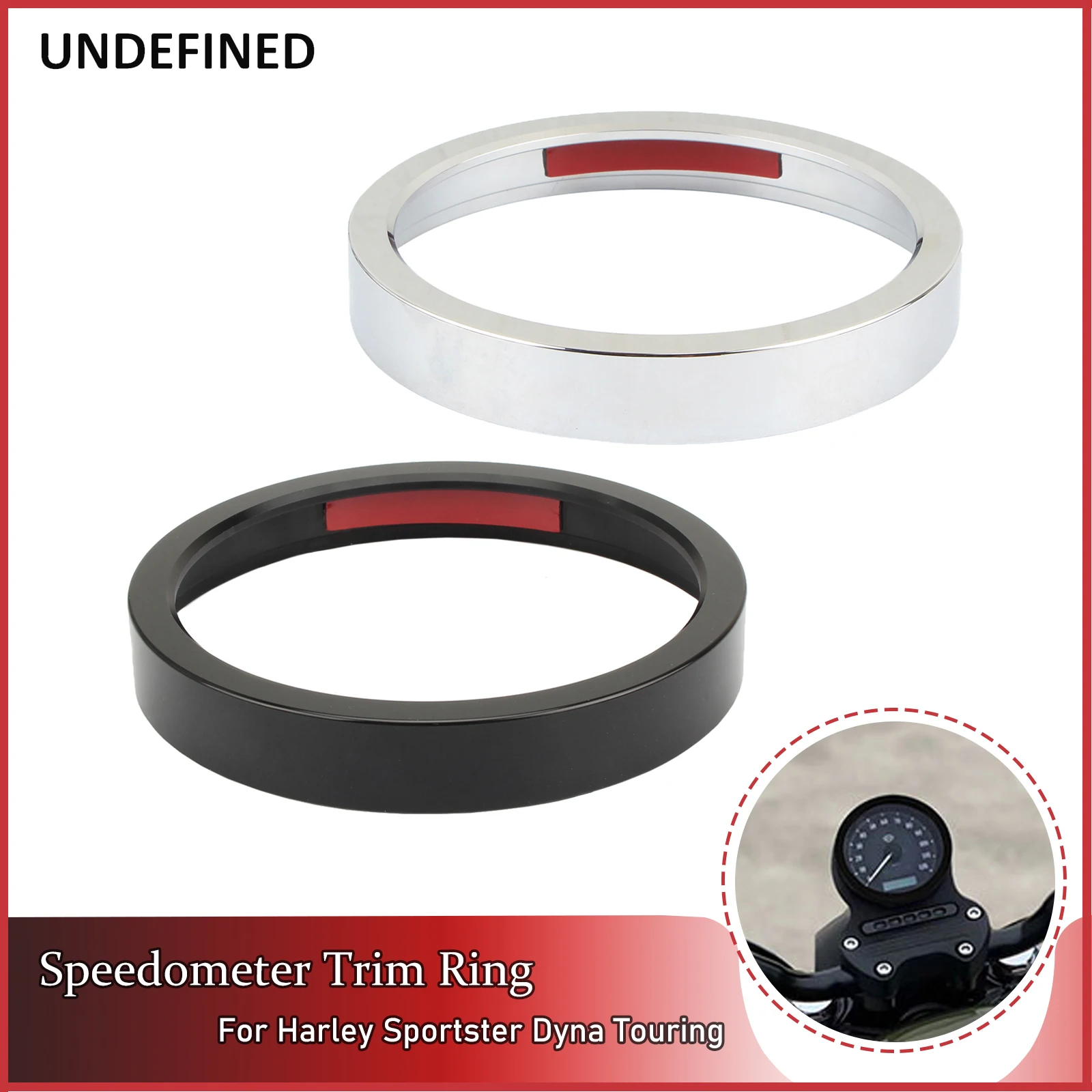 Motorcycle Speedometer Trim Bezel Cover Trim Ring Aluminum For Harley Sportster XL Dyna Breakout