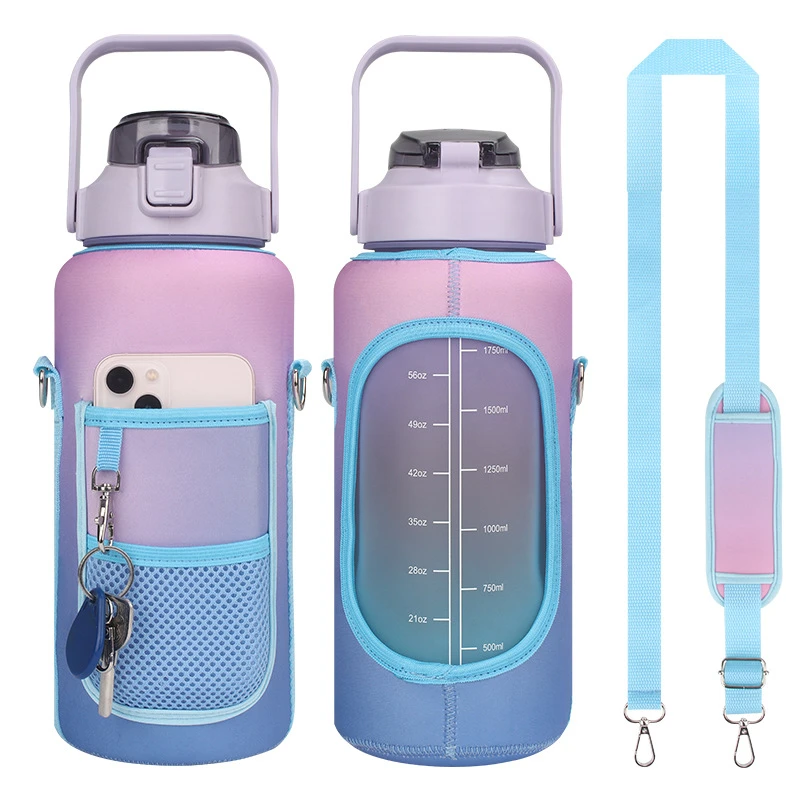 Fundas para botellas de agua de gran capacidad, bolsa de soporte para  botellas de agua motivacional, funda termo, accesorios para vasos, solo  funda, 2l| | - AliExpress