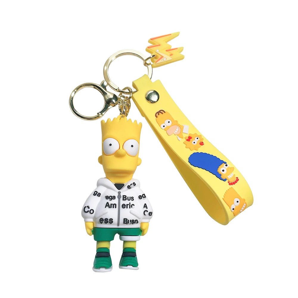 Disney The Simpsons Portachiavi Cute Simpsons Action Figure Portachiavi Con Ciondolo In Pvc Per Zaino Ornamento Per Accessori Per Regali Per Bambini