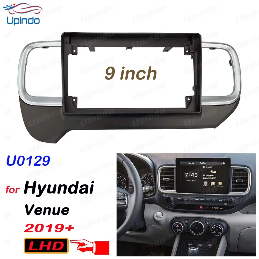 

Автомобильный радиоприемник 2 Din, 9 дюймов, DVD, GPS, Mp5, пластиковая панель Fascia ДЛЯ Hyundai Venue 2019 + LHD, комплект крепления для приборной панели