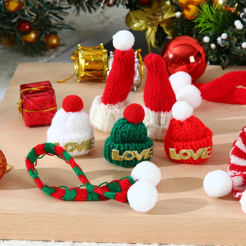 60 Mini Gorros De Lana De Papá Noel - Ideales Para Manualidades Navideñas Y Adornos De árbol
