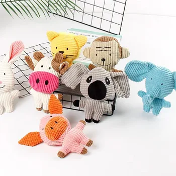 Cartoon Animal Plush Dog Toys Squeaky Chew Toy For Puppies Small Large Dogs Interactive Training Teething Rabbit Pet Supplies 5