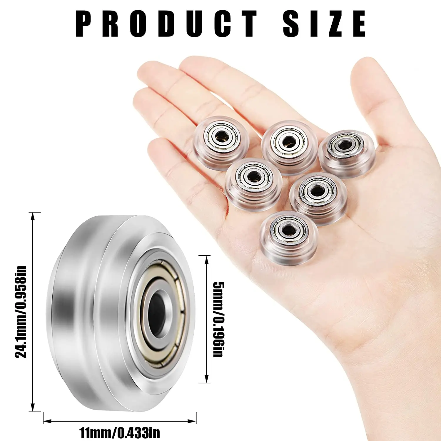 폴리카보네이트 도르래 3D 프린터 휠, Creality CR10, Ender 3 등용, 625Zz 도르래 선형 베어링, 16 개