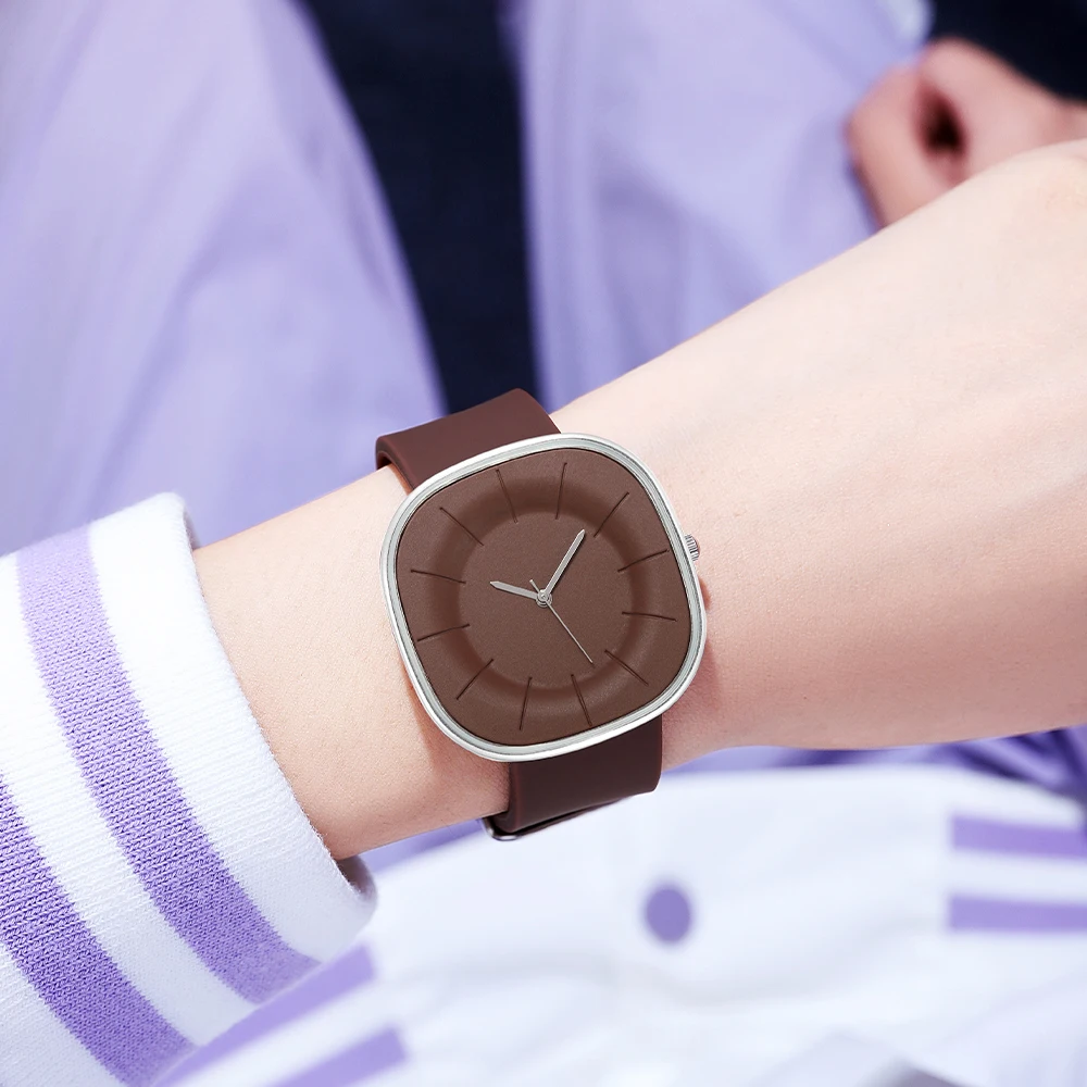 Cute Minimalist Ladies Square Watches Silicone Band 30M Water Resistance Simple Casual Quartz Wrist Watch for Women and Girls