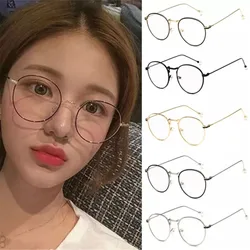 Vintage Round Reading Glasses Metal Frame Clear Glasses Men Glasses MIRROR Unisex Eye Glasses for Women