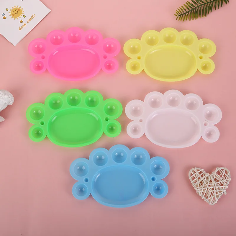 1 Pcs Mini Multi Grid Palette Artist Children Students Art Craft Color Mixing Tray Portable Painting Palette White