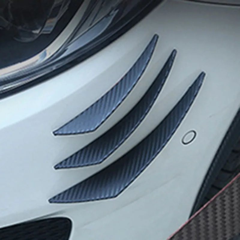 Car Universal Modification Wind Knife Bumper Crescent Wind Knife Front Bar Spoilers 6pcs car bumper spoiler