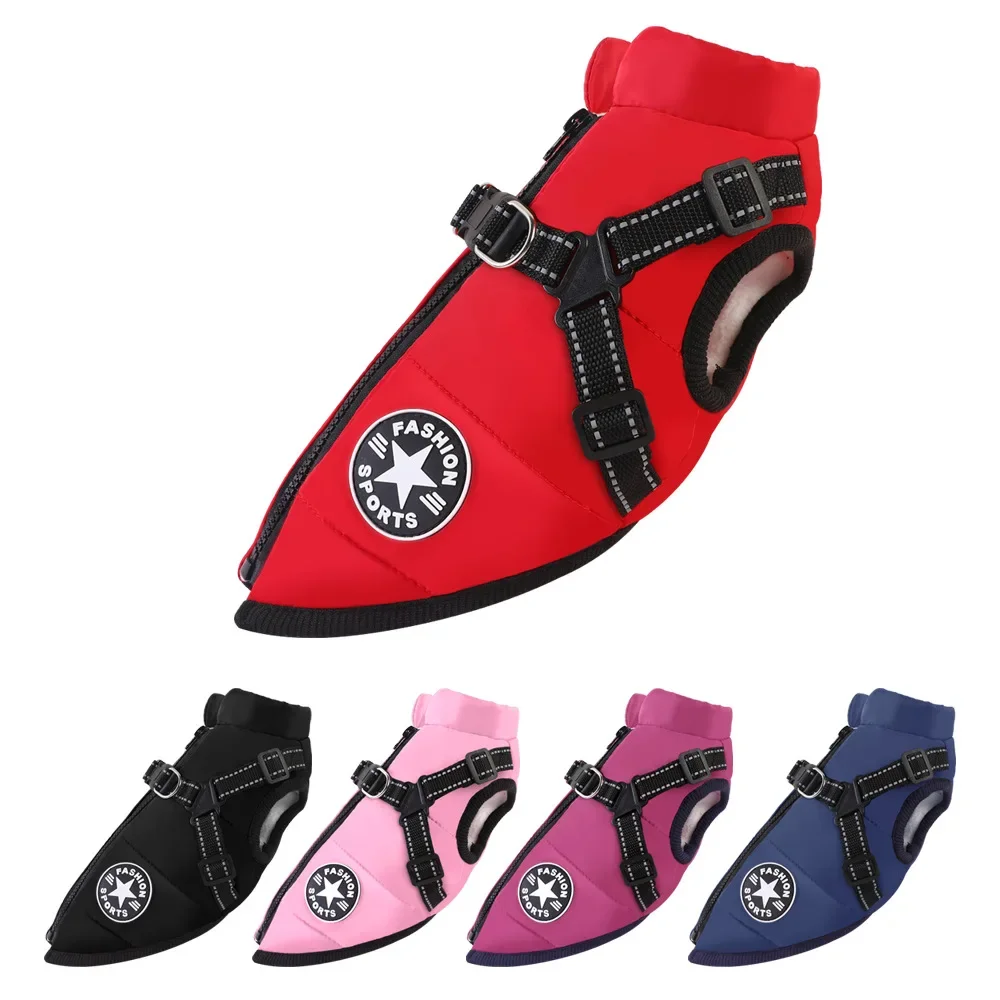 S-5XL Pet Clothes for Dogs Warm Dog Sweater Jacket Harness Winter Clothing for Labrador Waterproof Pet Coat