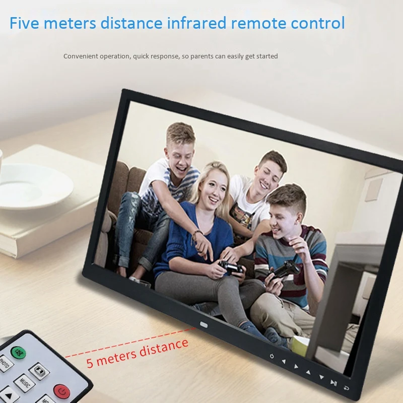 디지털 액자 다기능 HD 1280X800, 프레스 단추 포함, 전자 사진 앨범, 미국 플러그, 2X, 12 인치