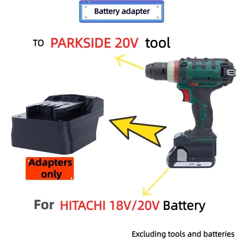 

Battery Converter Adapter for HITACHI 18V/20V Battery TO for PARKSIDE 20V Battery Cordless Drill Tool (Only Adapter)