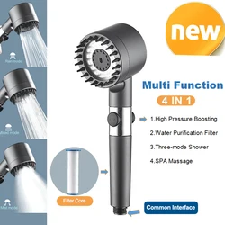 High Pressure Shower head Purifer 3 Modes Adjustable Faucet Tap Save Water Bathroom Massage Showerhead With Filter Element