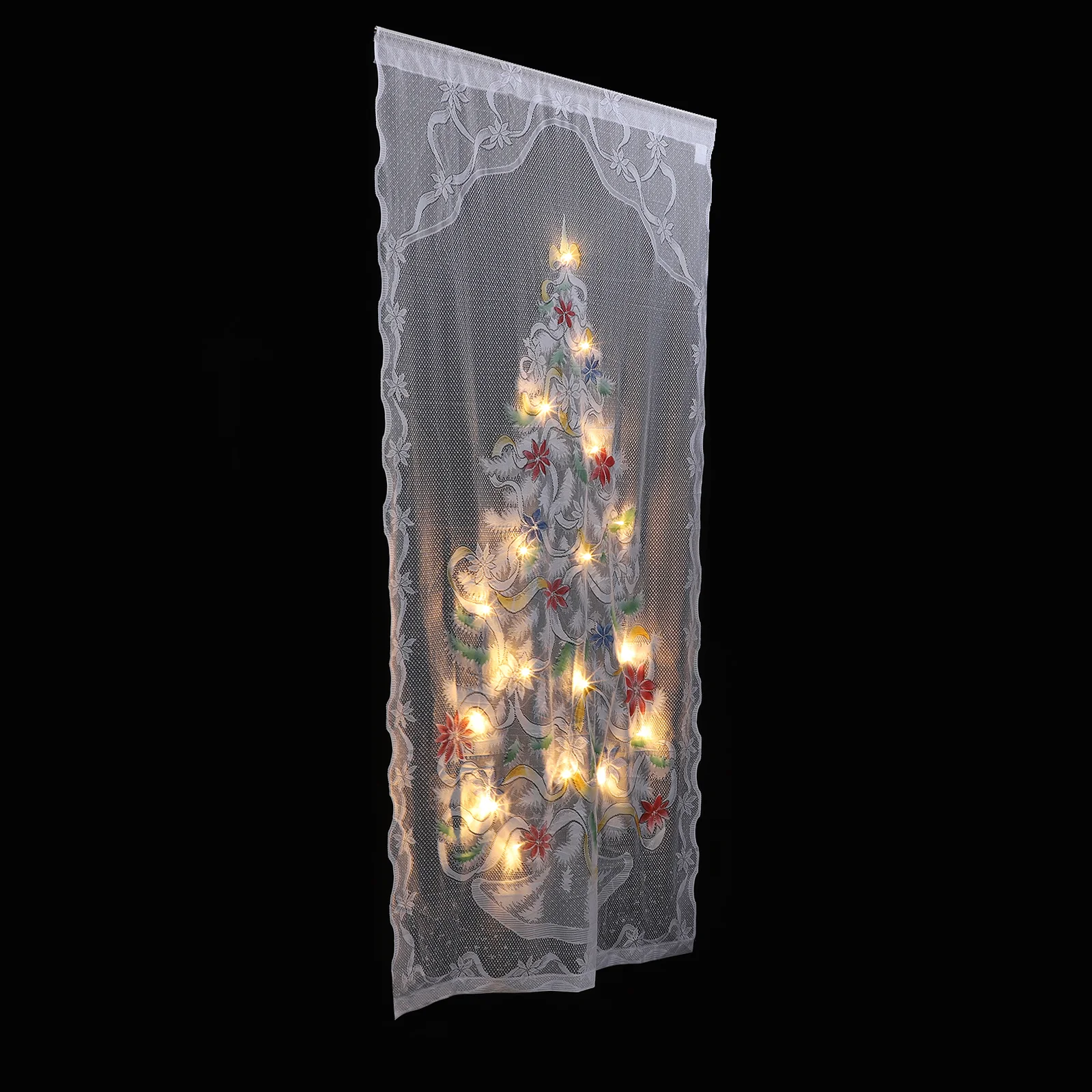 

1 Set Festival Curtain Luminous Christmas Hanging Decor Christmas Scene Curtain