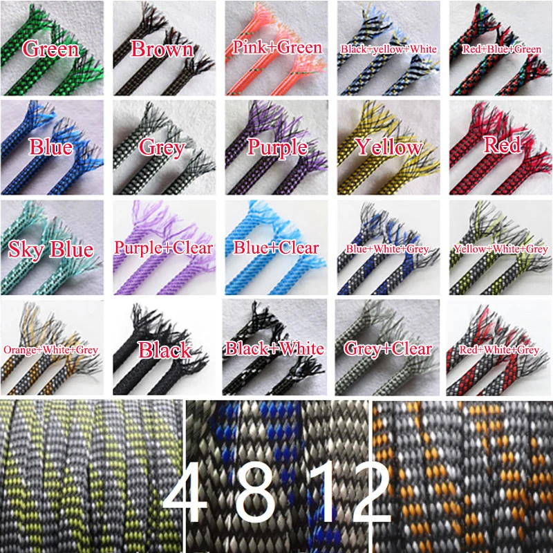 1/5/10M 4 8 12mm PP Conton + PET Yarn Mixed Braided Expandable