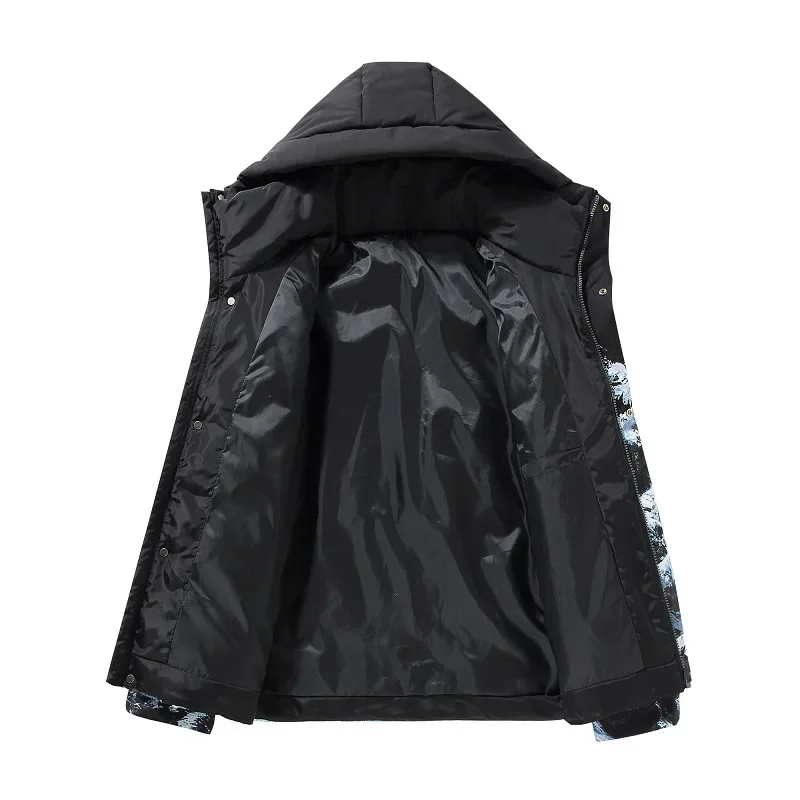 Down Jacket Men Snow Mountain White Duck Winter Hooded Casual Puffer Outdoor Windproof Warm
