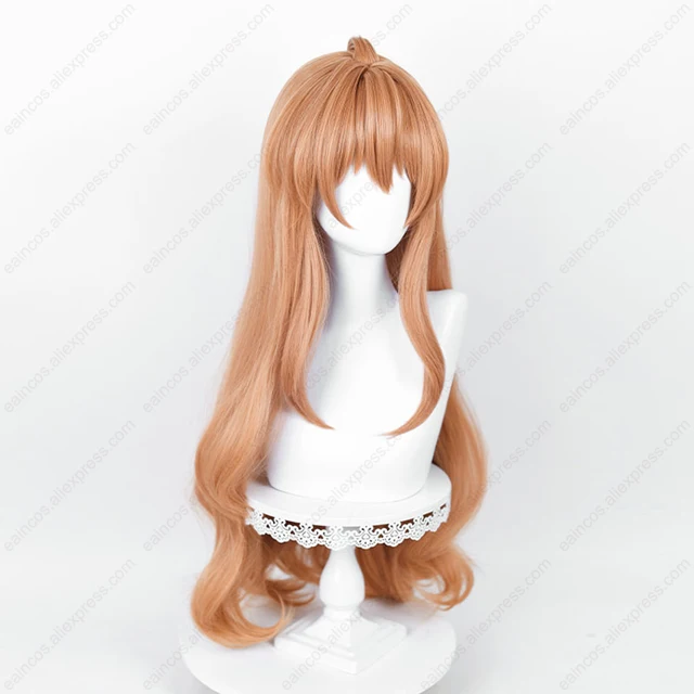 通路茶道アニメコスプレウィッグ、ロングオレンジウィッグ、耐熱