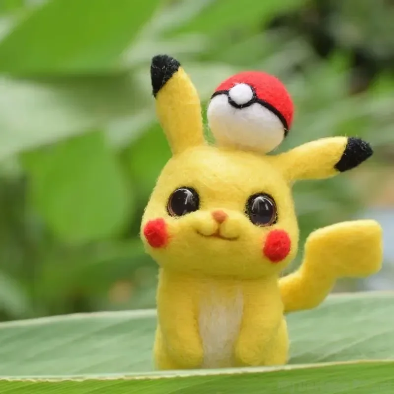 Cute Mini Felt Pikachu Plush Pokemon Pikachu DIY Needle Felting