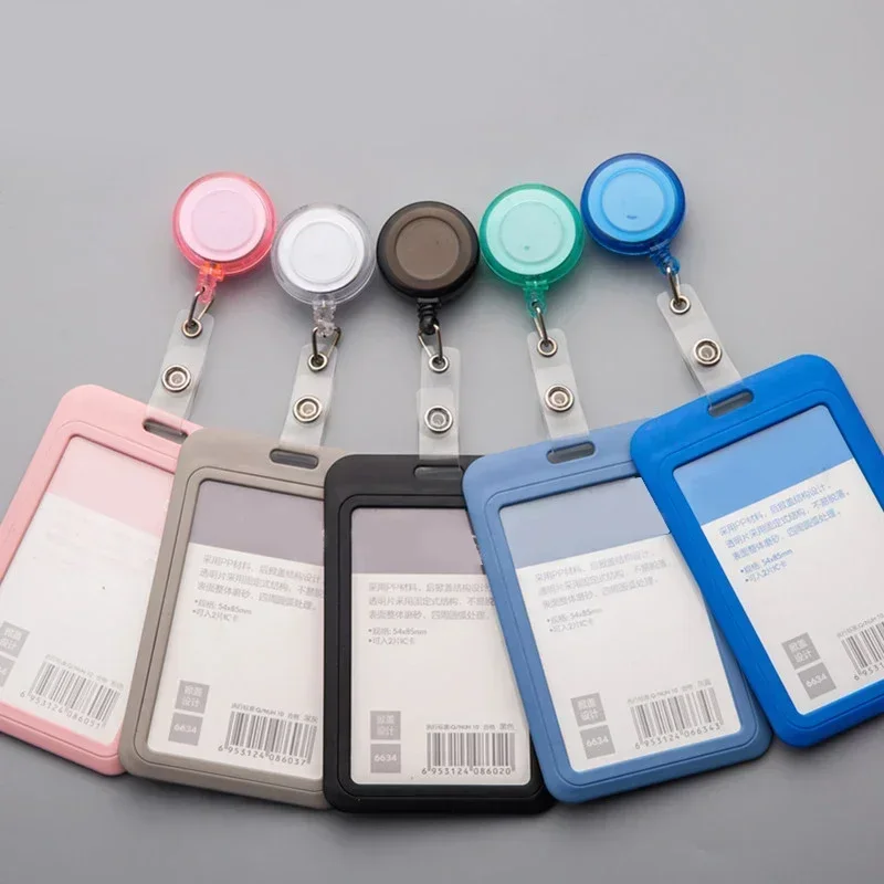 Women Student Card Holder Credit Card Cover Case Pouch Creative Transparent Retractable Nurse Badge Doctor ID Card Holder Clip Badge
