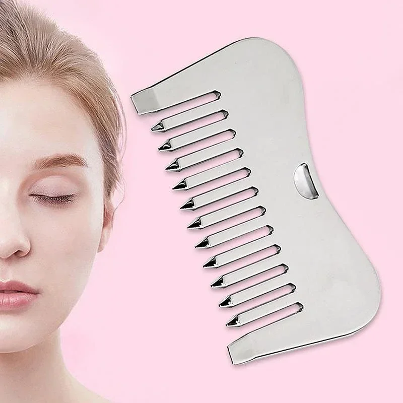 Gua Sha Stainless Steel Massager Comb for Face Massage Scraper Facial Skin Care Head Massage Comb Beauty Skincare Scraping Comb 1