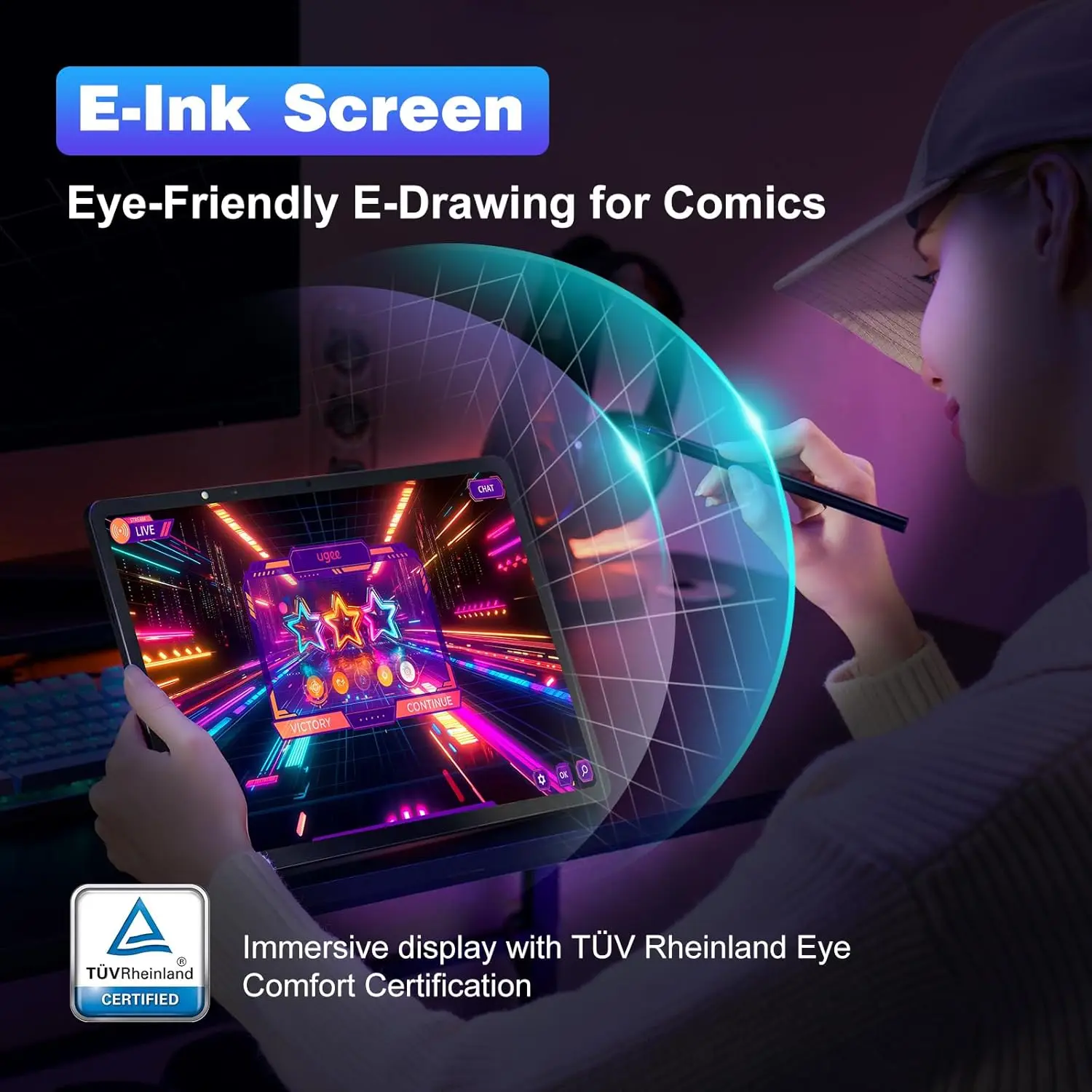 لوحة رسم ممتعة من UGEE مقاس 14.25 بوصة 2.4 قيراط،...