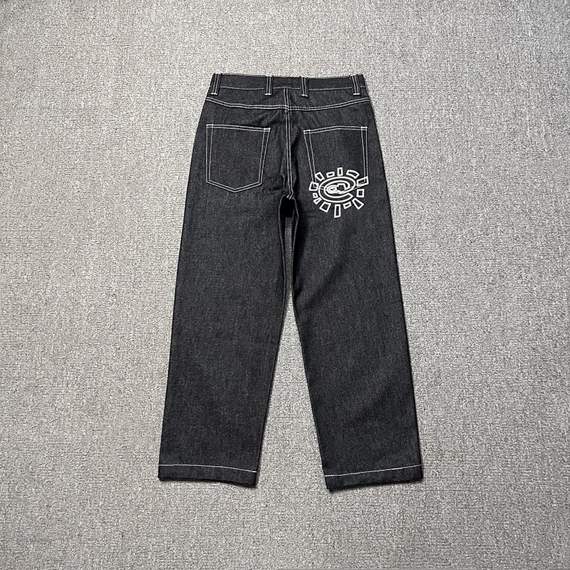2024SS High Street ADWYSD Straight Jeans Sun Roll Street Trend Men Women Casual Always Do What You Should Do Straight Leg Jeans