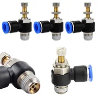 5PCS Pneumatic Air Connector PL 4 6 8 10 12mm Thread 1/8 1/4" 3/8" 1/2" Trachea Elbow Air Hose Fittings Quick Connector
