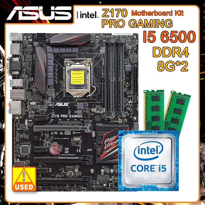 Kit Scheda Madre Lga 1151 Con Core I5 6500 E 2X Ddr4 8G Ram Asus Z170 Pro Gaming Intel Z170 Usb3.1 M.2 Pci-E 3.0 Atx