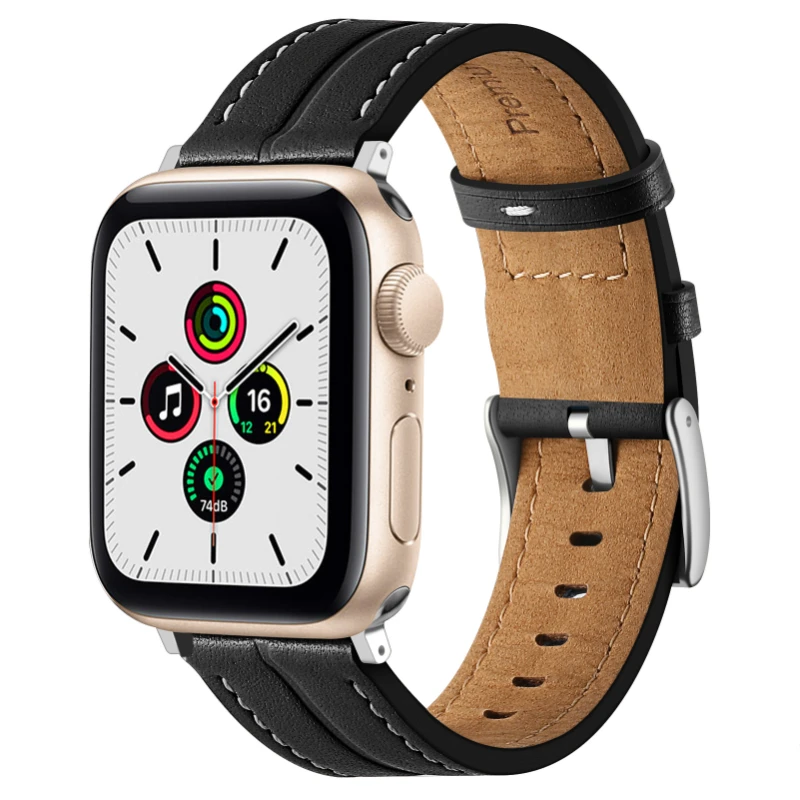 Leather Strap For Apple Watch Band UItra 49mm 8 7 45mm 41mm Manual Needlework Belt iWatch 6 5 4 3 SE 44mm 42mm 40mm 38mm Correa