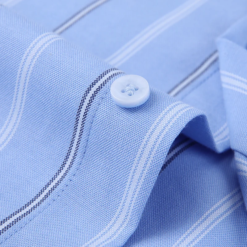 Men's Long Sleeve Stripe Cotton Dress Shirt Autumn Business Formal