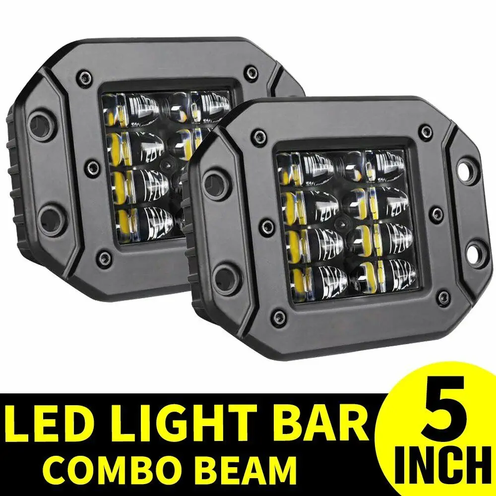 

5" 24W Flush Mount LED Pods Work Light Bar Offroad 4X4 Combo Running Light 12V 24V Spotlight Driving Fog Lamp for Truck SUV ATV