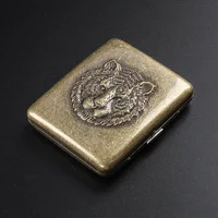 High Quality Metal Cigarette Case Box for 20pcs Vintage Emboss Cigarette Container Box Holder Smoking Accessories Case Box 1