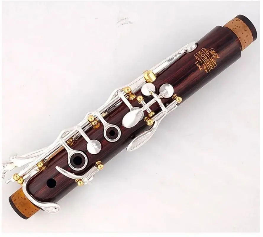 MORESKY Cocobolo Wood Professional Clarinet Bb Redwood Silver Plated Keys Sib Klarnet Luna ES