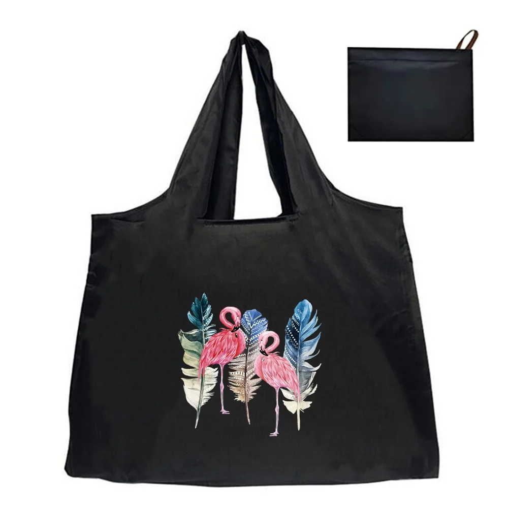 Reusable Large-Capacity Foldable Fashion Tote Bag - Washable and Convenient