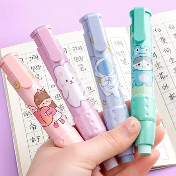 Gomma per Cancellare Retrattile per Bambini con Funzione Push-Pull e Strumento di Correzione Senza Tracce per Studenti delle Elementari con 2 Ricariche