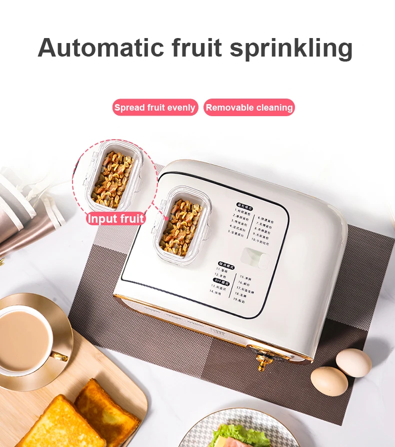 Description Picture 4 of itemAutomatic Steam Bread Maker Multifunction Dough Mixer Cake Baking Machine Rice Cooker Sandwich Toaster Oven Jam Yogurt Fermenter
