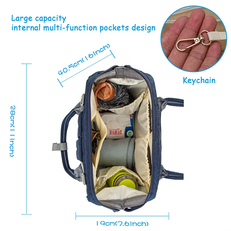 LEQUEEN Mommy Diaper Bag For Babies Large Capacity Organizer Waterproof Wide Opening Travel Backpack Mummy Baby Nappy Bag 6