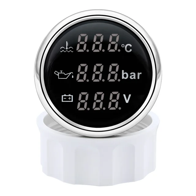 Universale Per Strumenti Per Termometro Per Moto Display Digitale Sensore Di Temperatura Con Sonda In Metallo Temperatura Dell'acqua Pi&ugrave; Adattatore Per Sensore Del Misuratore (18mm