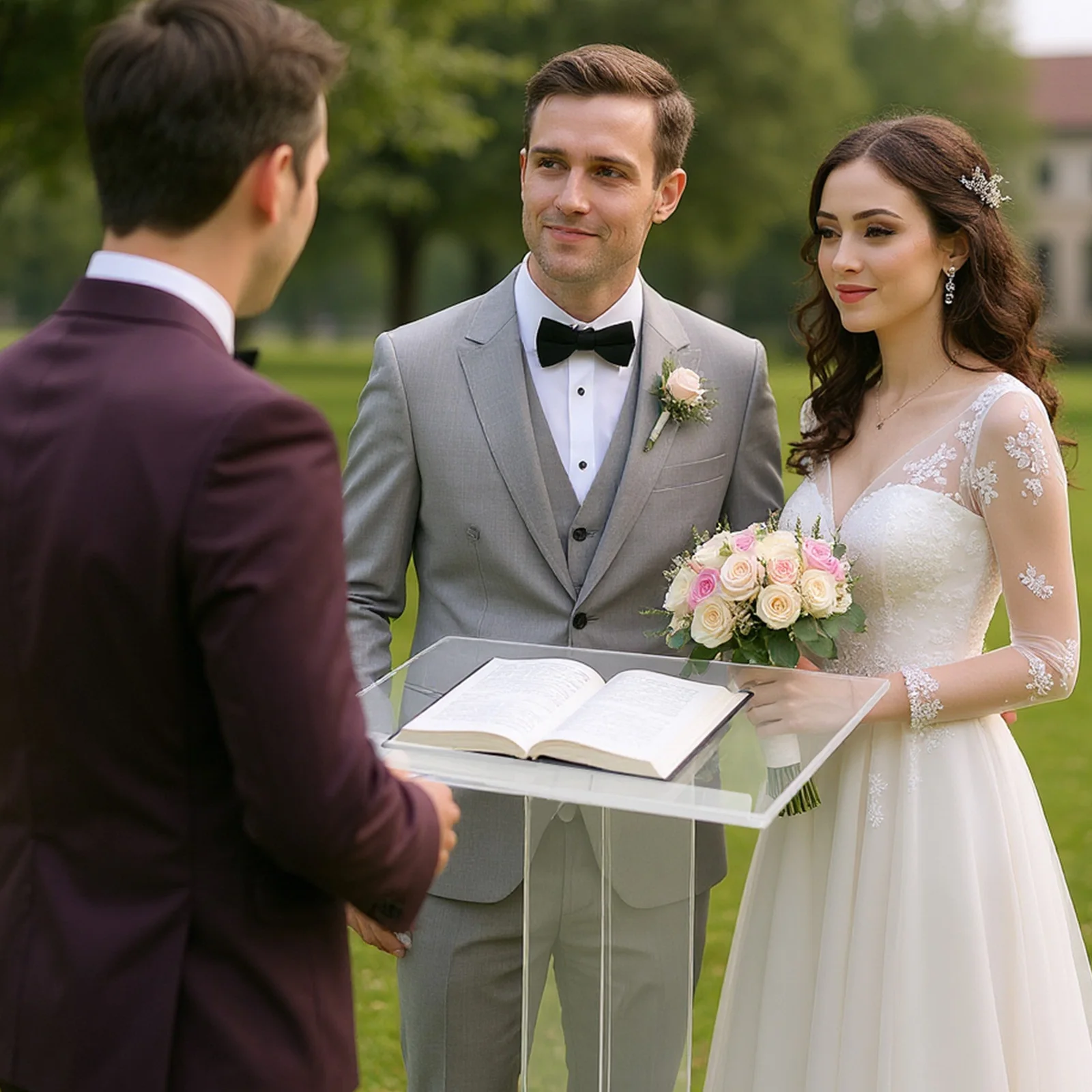 Clear Acrylic Podium 43.31'' H Portable Pulpits with Storage for Public Speaking Church School Office