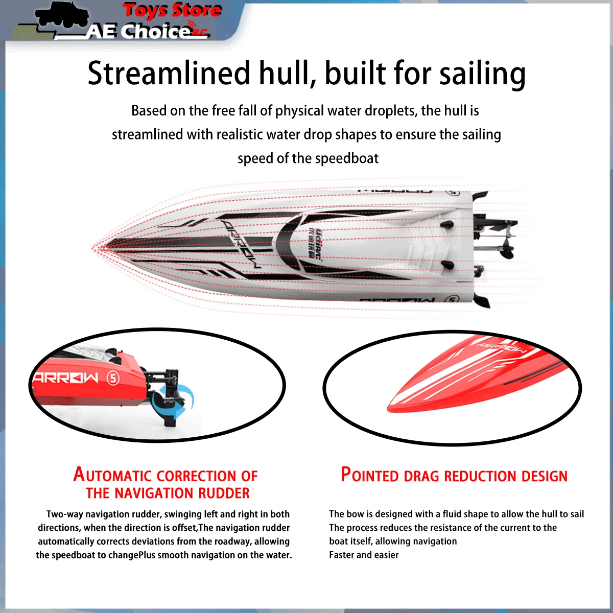 UDIRC UDI005 RC Boat 50km/h Brushless Motor 2.4GHz