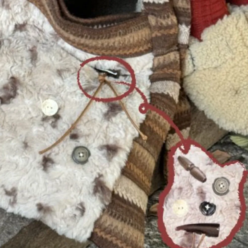 JIAERDI Retro Stripe Tote Bag Women 2025 Harajuku Plush Patchwork Soft Casual Handbag Female Large Capacity Shoulder Bags Bolsos