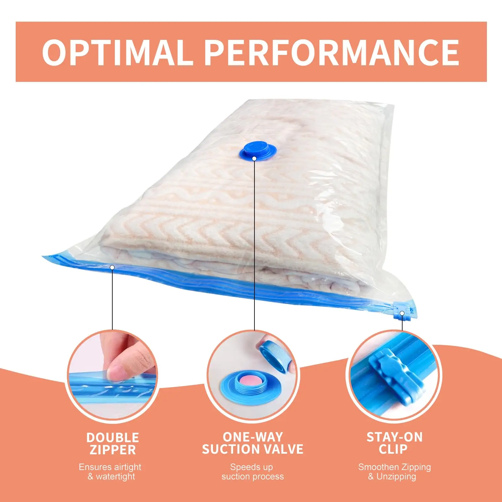 Vacuum Storage Bags with Pump Vacuum Seal Bags for Clothing Comforters Blankets Pillows Bedding Organizer Compression Bags 6