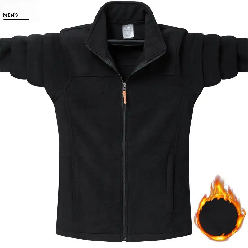 5XL-9XL Plus Größe Fleece Jacken Herbst Winter Solide Qualität Warm Halten Outdoor Sports Windschutz Männer Jacke