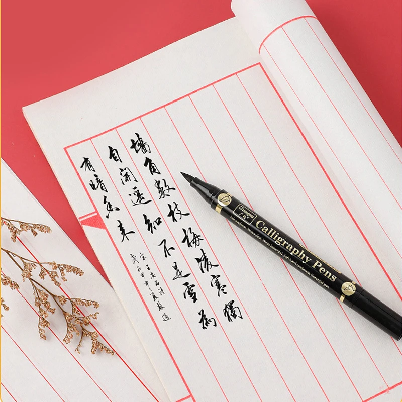 Double Head Calligraphy Markers Chinese Hand Lettering Brush Pens 4 Style Tip Art Markers For Drawing Manga Stationery Supplies