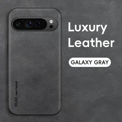 Premium PU Leather Shockproof Phone Case with Soft Back Cover - Google Pixel 8 Pro (GRAY)