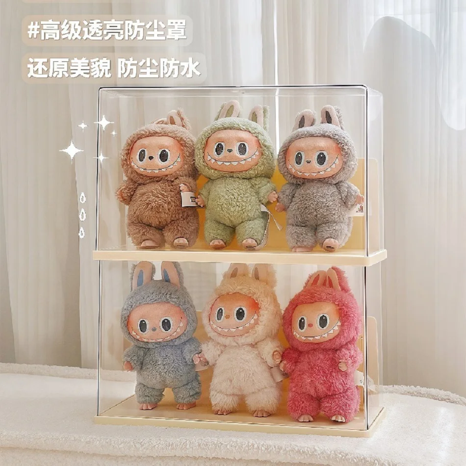Labubu transparent display box single stackable canvas vinyl storage box figurine blind box storage rack image 9