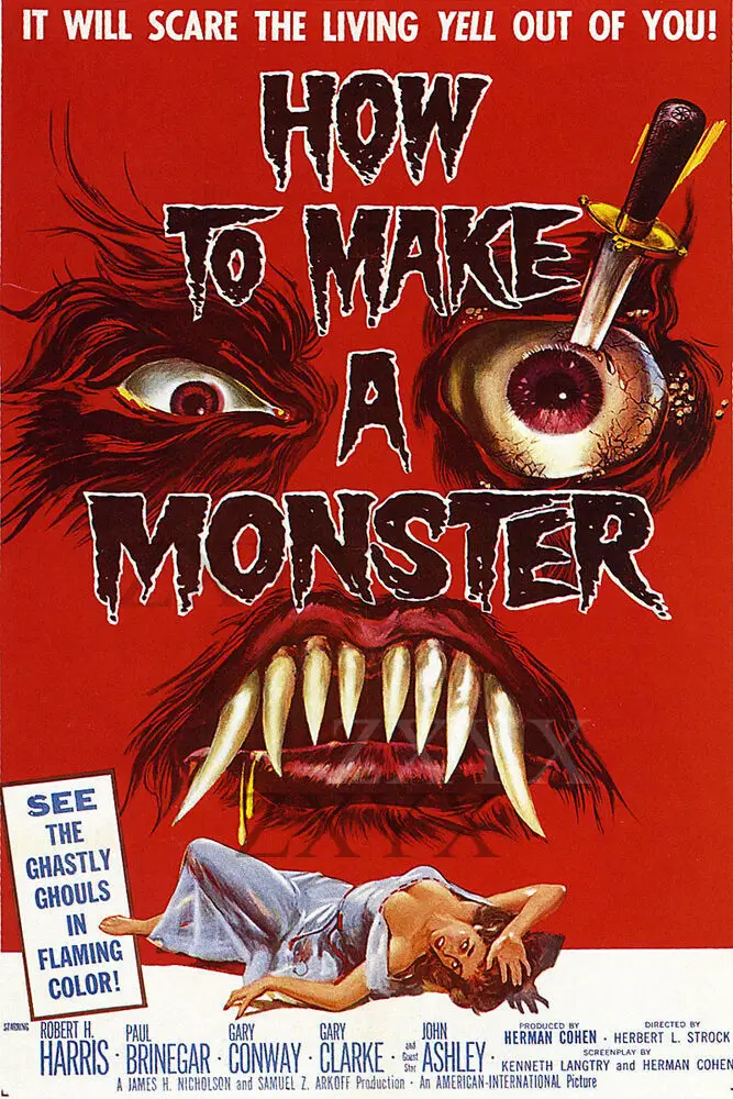 

Vintage Science Fiction Horror Movie Poster How to Make A Monster