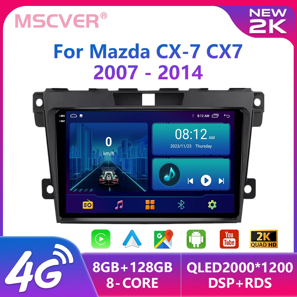 

2din Android 13 For MAZDA CX-7 cx7 cx 7 2007-2014 Car Radio Multimedia Player Navigation Wireless CarPlay GPS autoradio DVD DSP