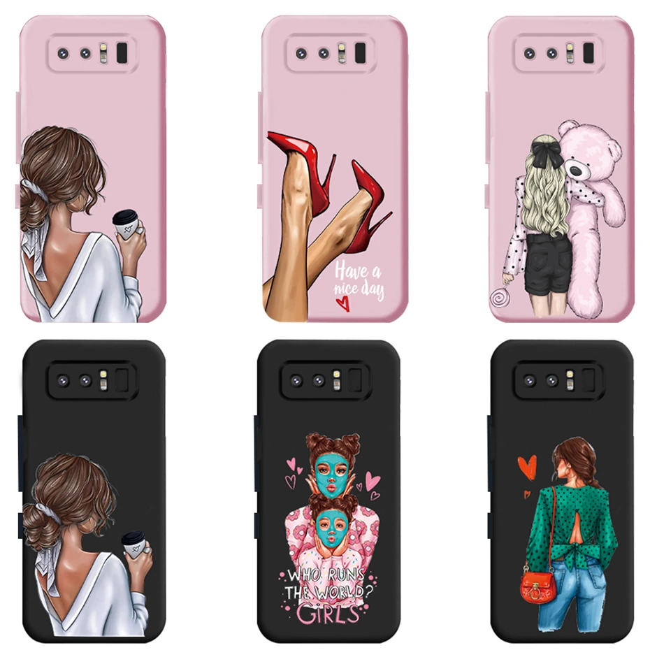 Beautiful Lady Girls Case Per Samsung Galaxy Note 8 Custodie Per Telefoni Slim Soft Fundas Per Samsung Note 8 Galaxynote8 Cover Etui 6.3''