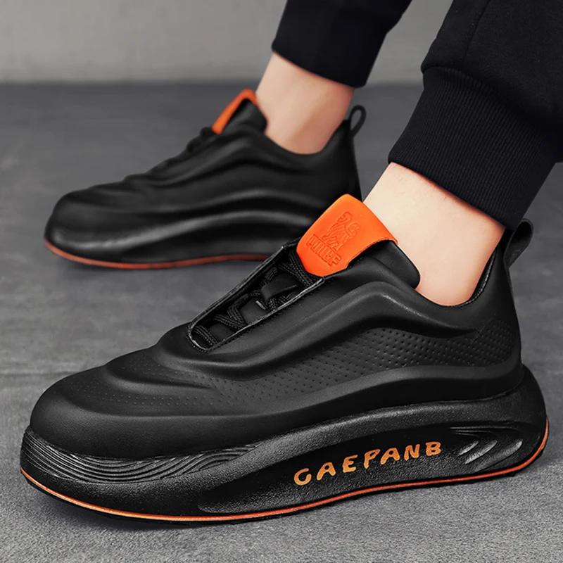 

Кроссовки мужские на платформе, Вулканизированная подошва, на шнуровке, повседневная спортивная Удобная Уличная обувь для бега/тенниса